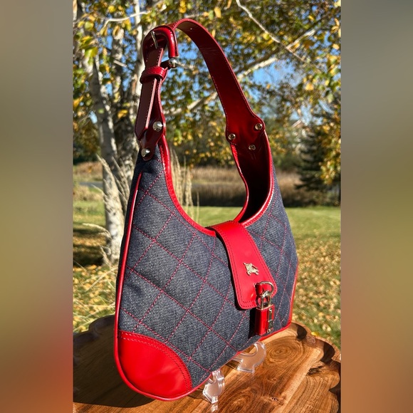 Burberry Quilted Denim Quilted Small Brook Hobo NWT - Picture 4 of 17